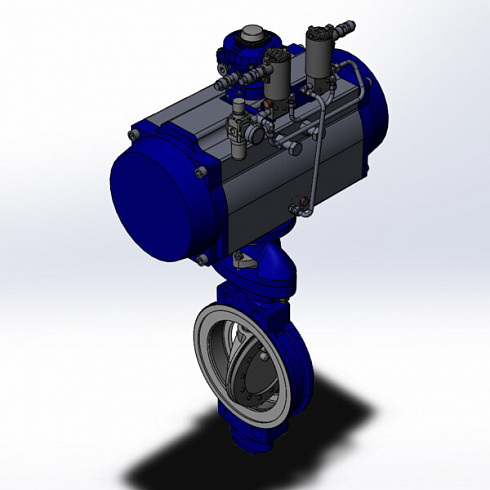 Запорный трёхэксцентриковый дисковый затвор серии КПЛВ-Д